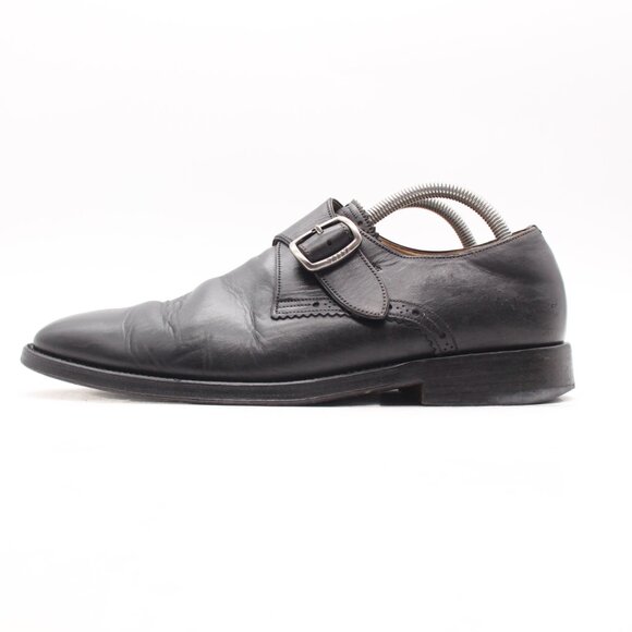 Bally of Switzerland Takar Men\'s Size 8.5 D Dress Monk Strap Black Leather Shoes